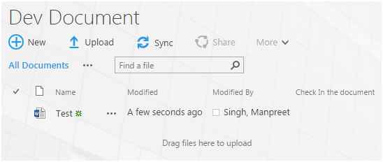 Check In the document